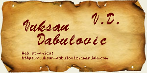 Vuksan Dabulović vizit kartica